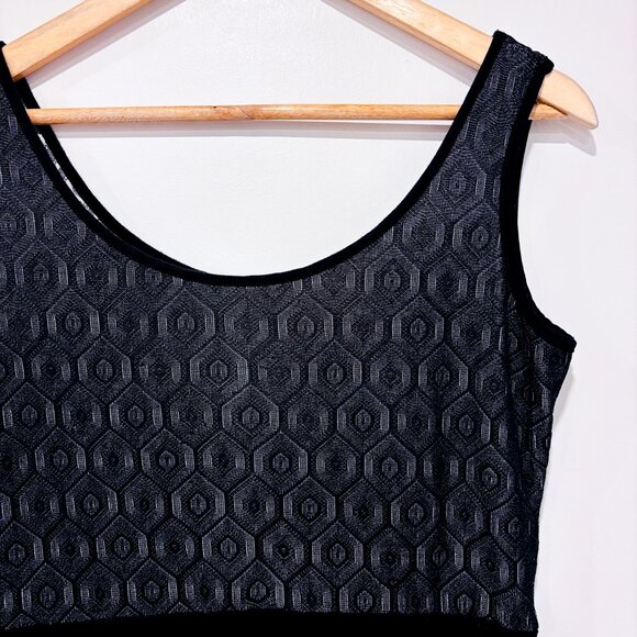 GROB Black Maxi Dress with Sheer Hem & Textured Bodice | Medium * - Picture 3 of 6